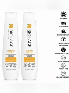 Biolage SmoothProof Conditioner 13.5 fl oz / 400ml Duo Frizzy Hair Authentic